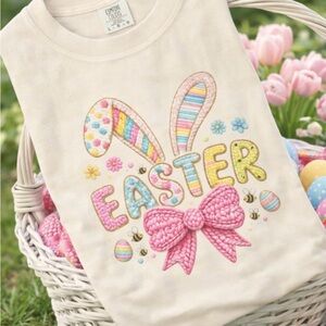 Comfort Colors Cream Easter Bunny Tee retro, vintage knit,